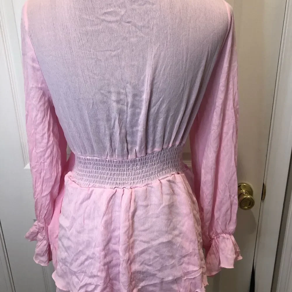 Pink ruffle wrap top dress, size xl - Picture 10 of 14